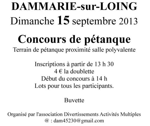 Concours de pétanque 15 sept