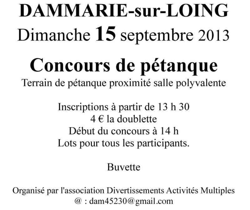 Concours de pétanque 15 sept