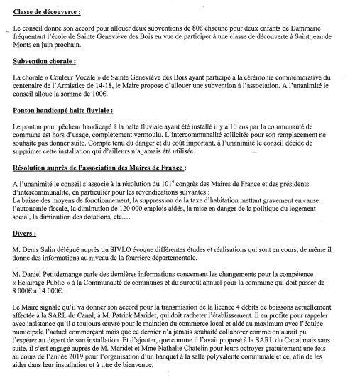 Compte rendu du conseil municipal du 21 décembre-2